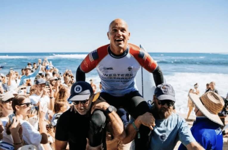 Kelly Slater (pictured) delivering epic performance.